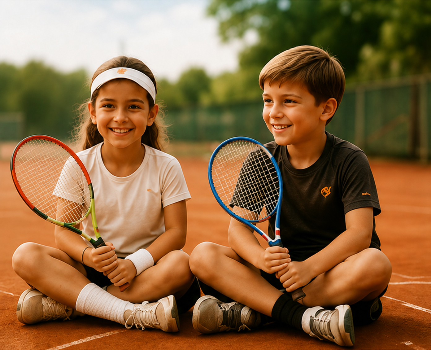 Kinder auf dem Tennisplatz